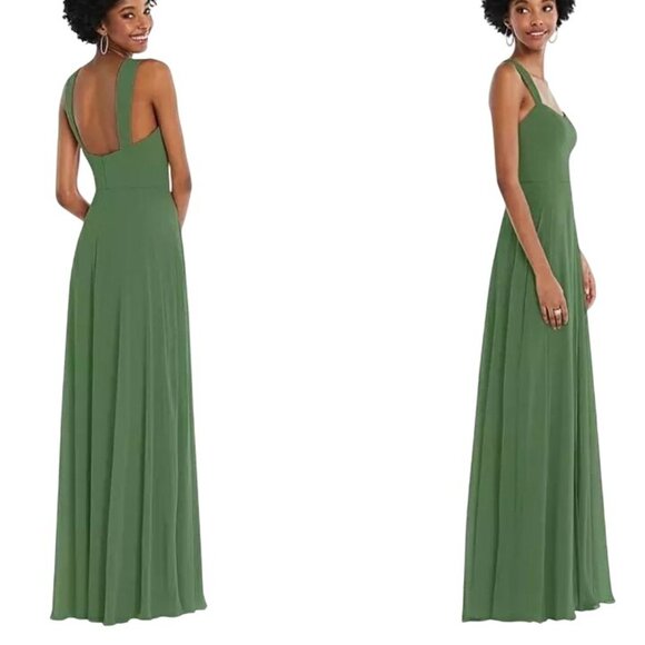 NEW After Six Contoured Wide‎ Strap Sweetheart Maxi Dress in Vineyard Green, 6 - Picture 2 of 9
